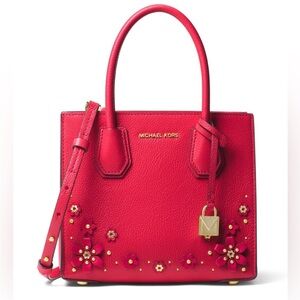 Michael Kors Pink Mercer Embellished Leather 2-Way Bag